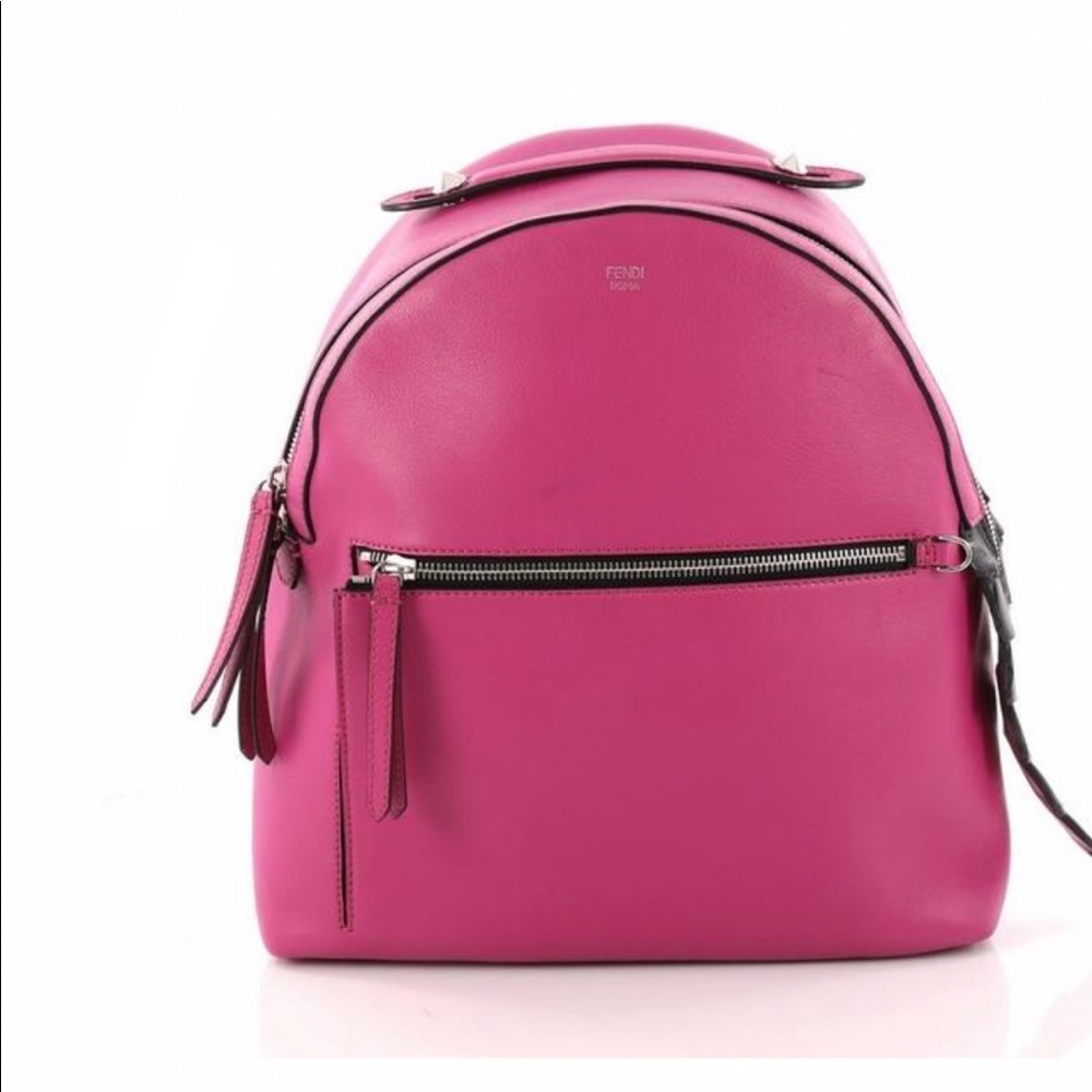 Fendi Embossed Crocodile Medium Leather Backpack